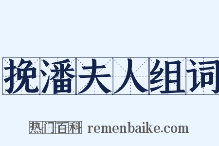挽潘夫人组词是什么意思的图片